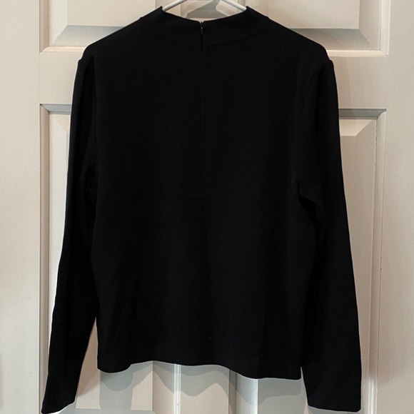 New! St. John Knits Black Mock Neck Long Sleeve Pullover Top NWT 16071 - Picture 5 of 11